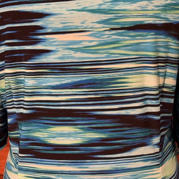 Connected Apparel Blue Black White Sheath Dress Size 22W - Picture 2 of 9